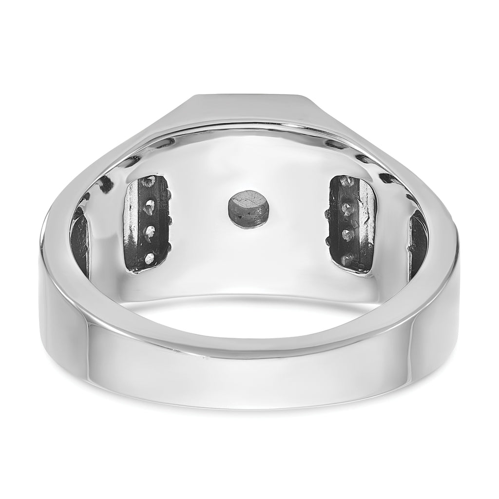 14k White Gold Mens Octagon Gemstone and Diamond Ring Mounting, Mounting Only - Sophia Jewelers