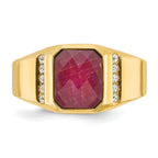 14k Mens Octagon Gemstone and Diamond Ring Mounting, Mounting Only - Sophia Jewelers
