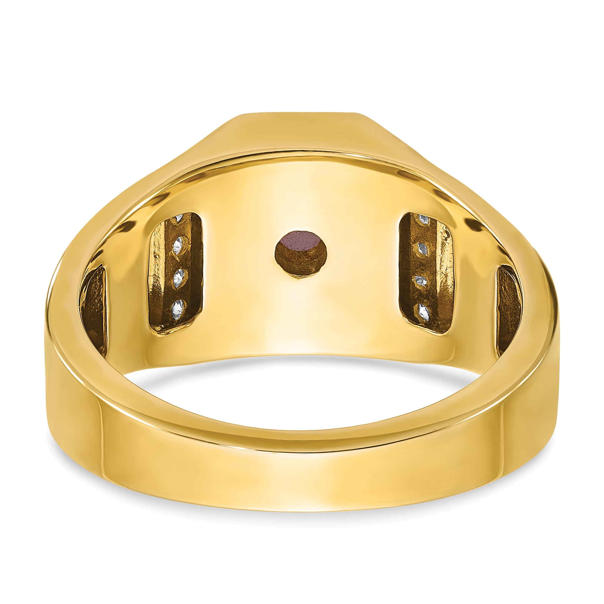 14k Mens Octagon Gemstone and Diamond Ring Mounting, Mounting Only - Sophia Jewelers