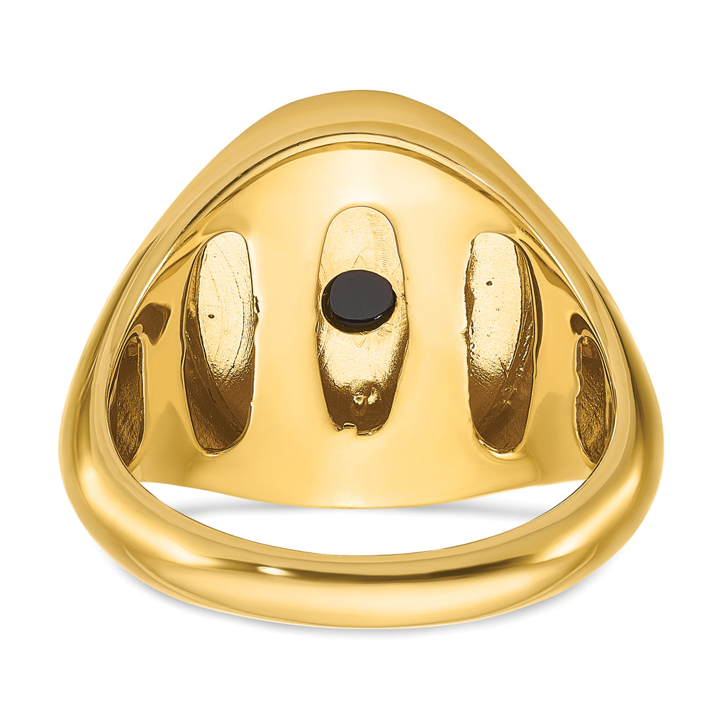 10k Men's Oval Onyx and Diamond Complete Ring