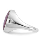 14k White Gold Mens Oval Gemstone and Diamond Ring Mounting, Mounting Only - Sophia Jewelers