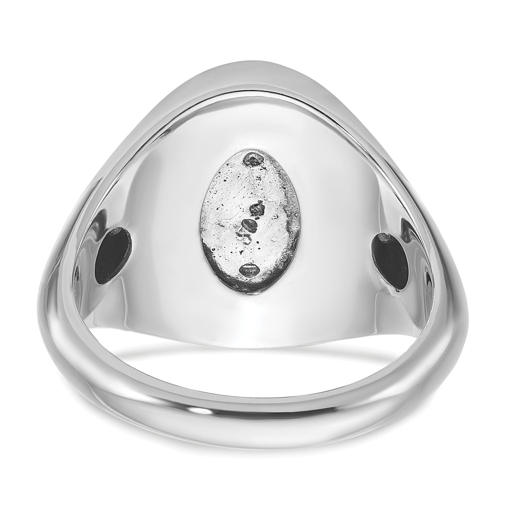14k White Gold Mens Oval Gemstone and Diamond Ring Mounting, Mounting Only - Sophia Jewelers