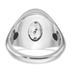 14k White Gold Mens Oval Gemstone and Diamond Ring Mounting, Mounting Only - Sophia Jewelers