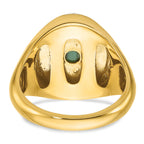 14k Men's Oval Gemstone and Diamond Ring Mounting (No Stones Included)