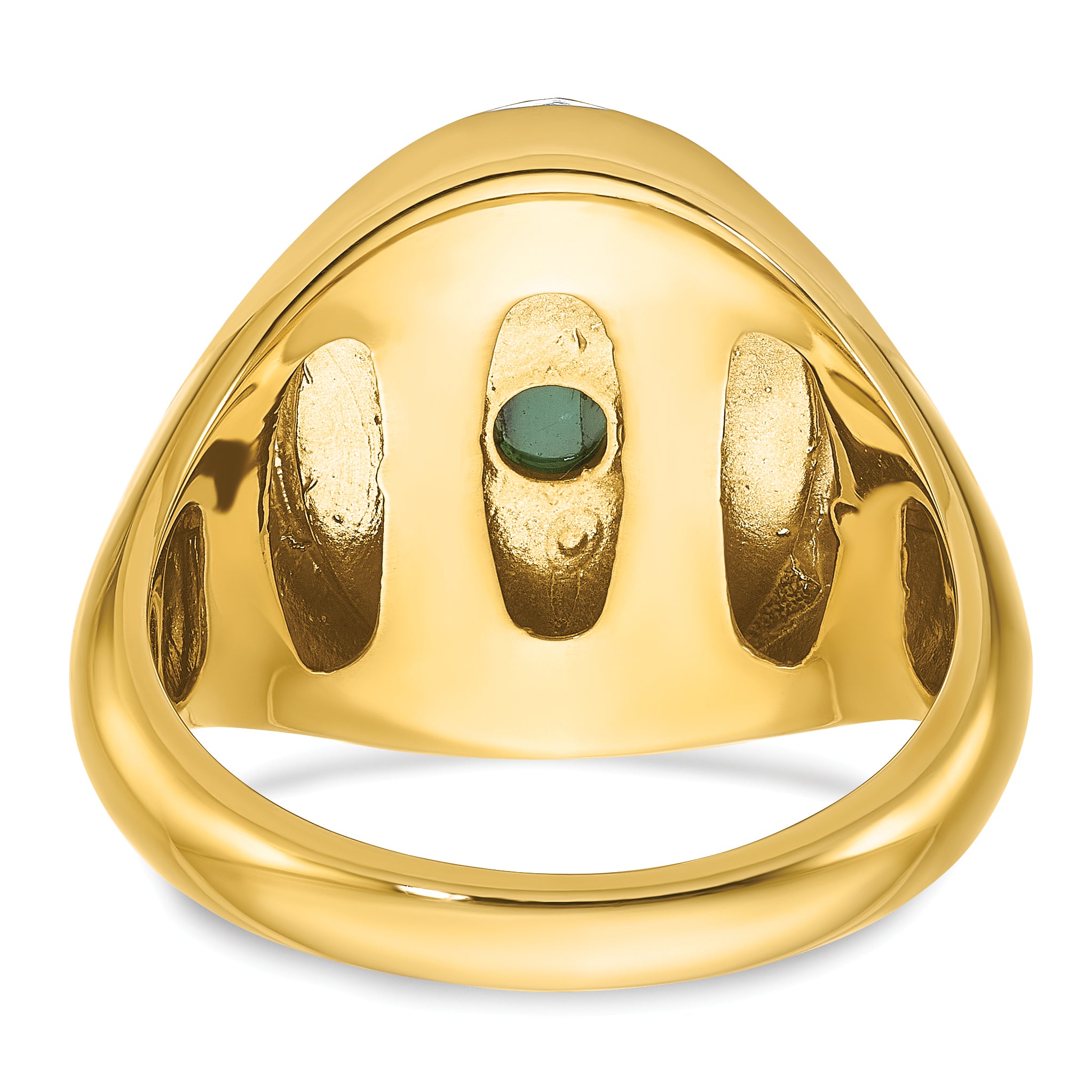14k Men's Oval Gemstone and Diamond Ring Mounting (No Stones Included)