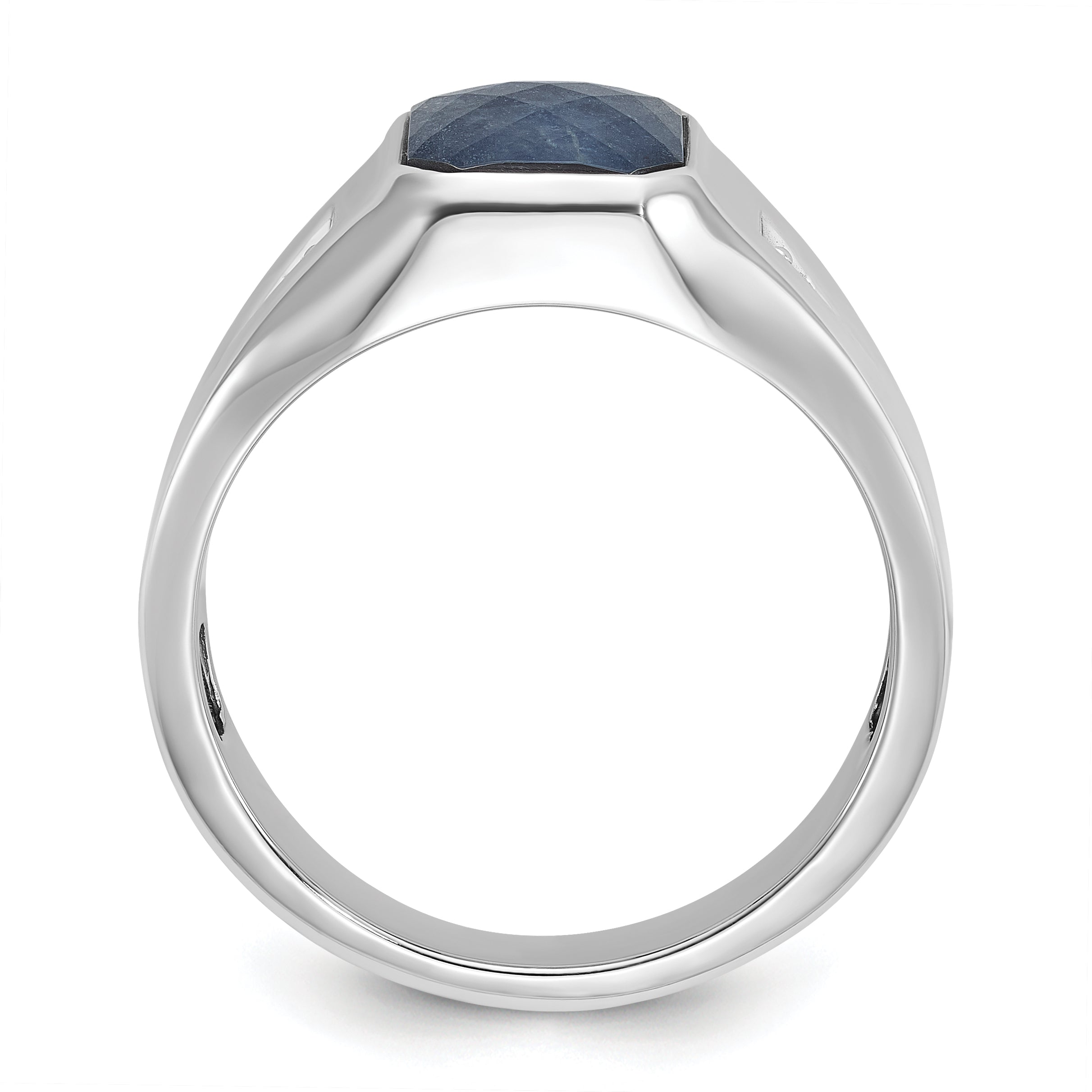 10kw Men's Sapphire Doublet Stone and Diamond Complete Ring