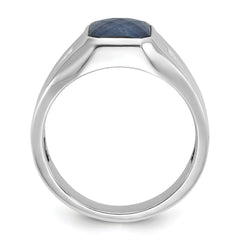 10kw Men's Sapphire Doublet Stone and Diamond Complete Ring