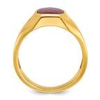 10k Men's Created Ruby Doublet Stone and Diamond Complete Ring