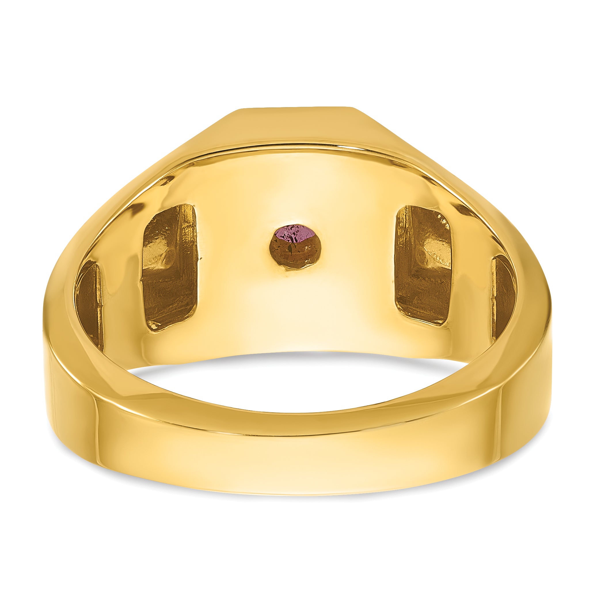 10k Men's Created Ruby Doublet Stone and Diamond Complete Ring