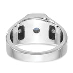 14k White Gold Mens Octagon Sapphire Doublet Stone and 1/20 carat Diamond Complete Ring - Sophia Jewelers