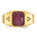14k Mens Octagon Gemstone and Diamond Ring Mounting, Mounting Only - Sophia Jewelers