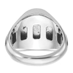 14k White Gold Mens Oval Gemstone Ring Mounting, Mounting Only - Sophia Jewelers