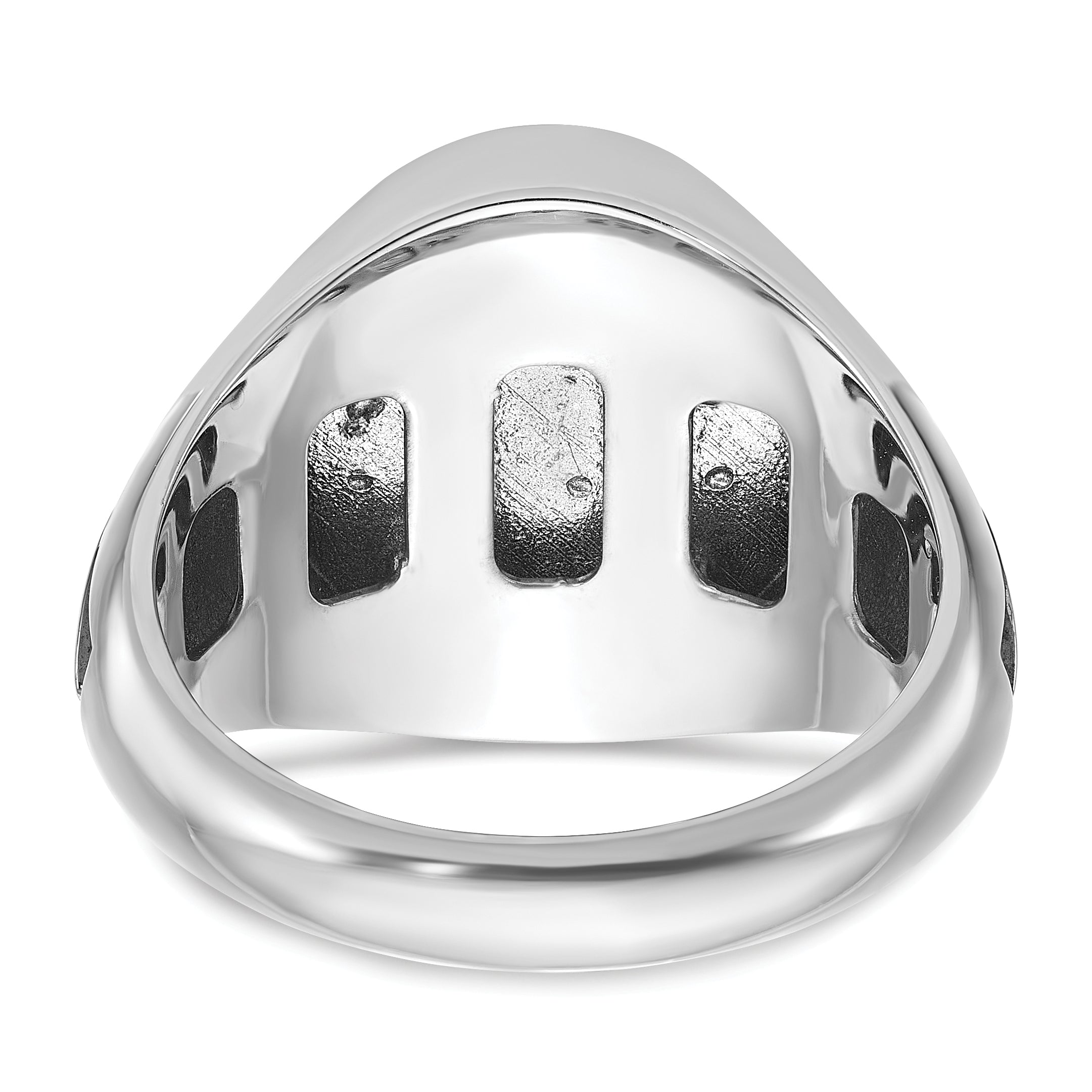 14k White Gold Mens Oval Gemstone Ring Mounting, Mounting Only - Sophia Jewelers