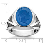 14k White Gold Mens Oval Gemstone Ring Mounting, Mounting Only - Sophia Jewelers