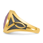 14k Mens Oval Gemstone Ring Mounting, Mounting Only - Sophia Jewelers