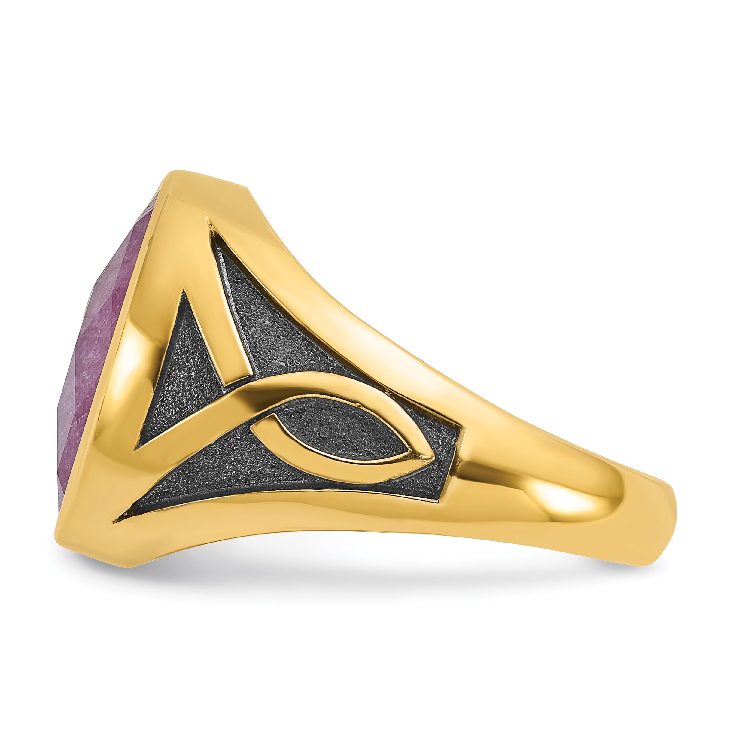 14k Mens Oval Gemstone Ring Mounting, Mounting Only - Sophia Jewelers
