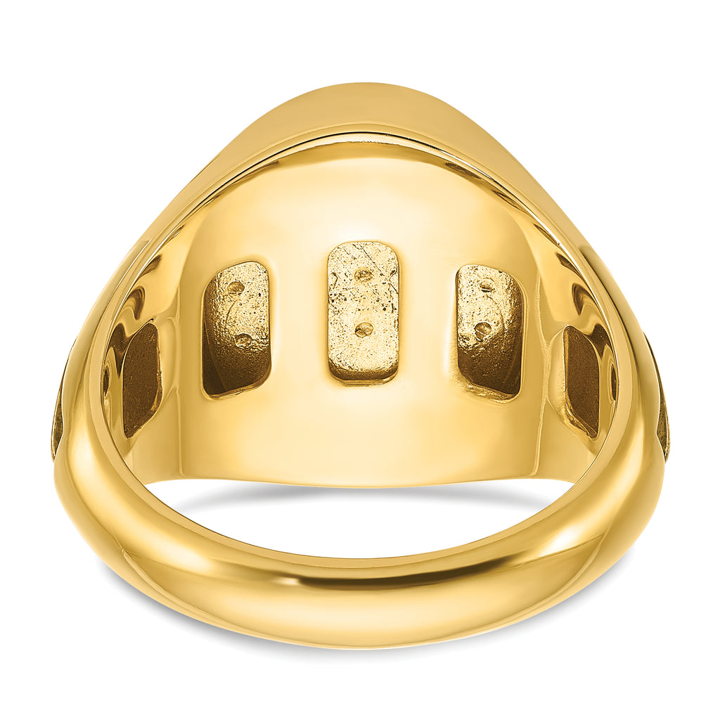 14k Mens Oval Gemstone Ring Mounting, Mounting Only - Sophia Jewelers