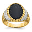 14k Mens Oval Onyx and 7/8 carat Diamond Nugget Complete Ring - Sophia Jewelers