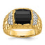 14k Men's Polished and Nugget Textured Onyx and 1/4 Carat AA Quality Diamond Ring - Sophia Jewelers