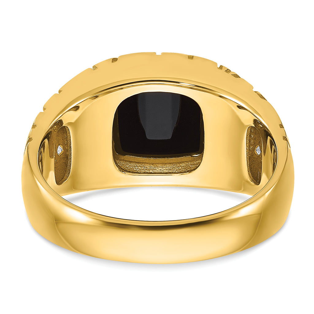 14k Mens Barrel Onyx and Diamond Nugget Ring Mounting, Mounting Only - Sophia Jewelers