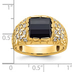 14k Mens Barrel Onyx and Diamond Nugget Ring Mounting, Mounting Only - Sophia Jewelers