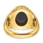14k Mens Oval Onyx and Diamond Nugget Ring Mounting, Mounting Only - Sophia Jewelers