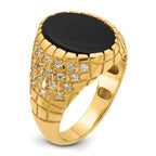 14k Mens Oval Onyx and Diamond Nugget Ring Mounting, Mounting Only - Sophia Jewelers
