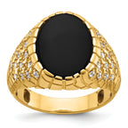 14k Mens Oval Onyx and 1/2 carat Diamond Nugget Complete Ring - Sophia Jewelers