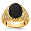 14k Mens Oval Onyx and 1/2 carat Diamond Nugget Complete Ring - Sophia Jewelers
