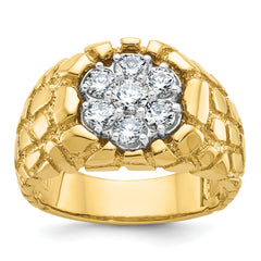 10K Polished Nugget Cluster Diamond Men's Ring