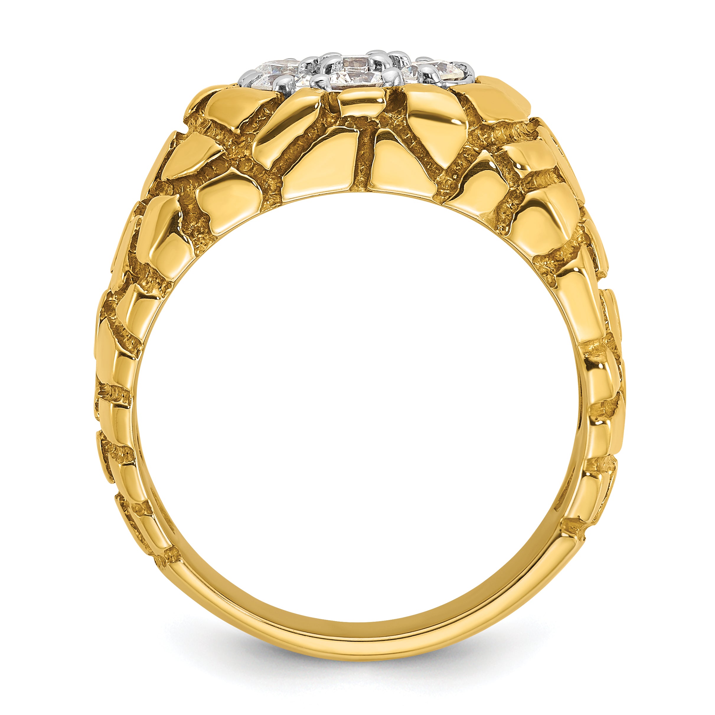 14k Mens Two-tone Nugget Cluster Ring Mounting, Mounting Only Secondary image
