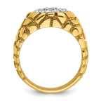 14k Mens Two-tone Mens 1 carat Diamond Nugget Cluster Complete Ring - Sophia Jewelers