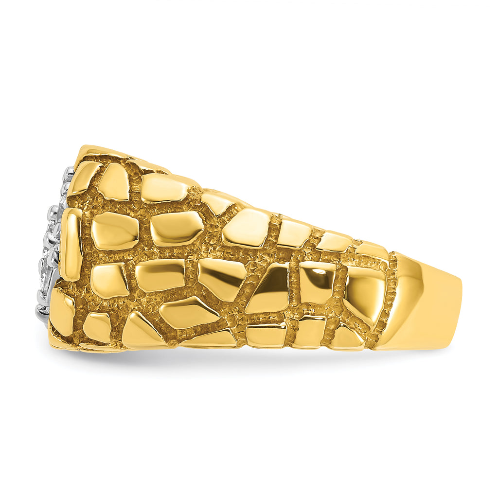 14k Mens Two-tone Nugget Cluster Ring Mounting, Mounting Only - Sophia Jewelers