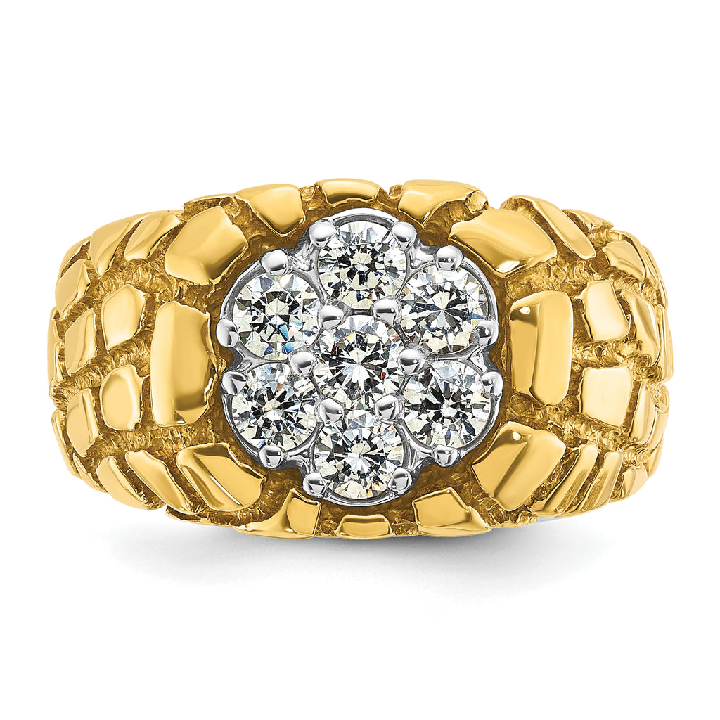 14k Mens Two-tone Nugget Cluster Ring Mounting, Mounting Only - Sophia Jewelers