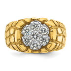 14k Mens Two-tone Nugget Cluster Ring Mounting, Mounting Only - Sophia Jewelers