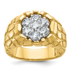 14k Mens Two-tone Nugget Cluster Ring Mounting, Mounting Only - Sophia Jewelers