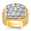 14k Two-tone Men's Polished Satin and Grooved 3 Carat AA Quality Diamond Cluster Ring - Sophia Jewelers