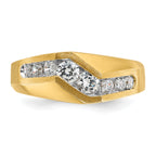 14k Mens Polished and Satin Ring Mounting, Mounting Only - Sophia Jewelers