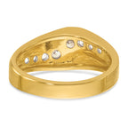 14k Mens Polished and Satin Ring Mounting, Mounting Only - Sophia Jewelers