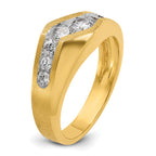 14k Men's Polished and Satin 1 Carat AA Quality Diamond Ring - Sophia Jewelers