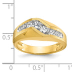 14k Men's Polished and Satin 1 Carat AA Quality Diamond Ring - Sophia Jewelers