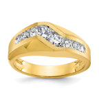 14k Men's Polished and Satin 1 Carat AA Quality Diamond Ring - Sophia Jewelers