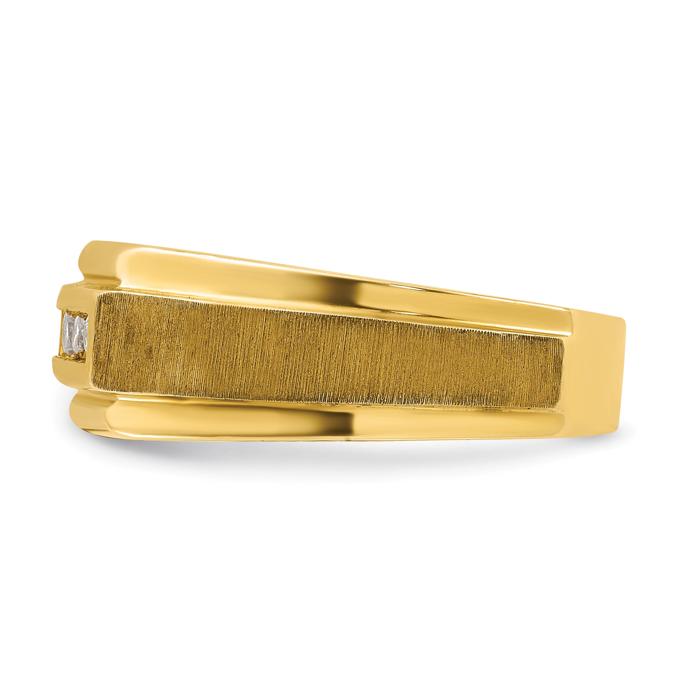 14k Polished and Satin Five Stone Men's Ring Mounting, Mounting Only - Sophia Jewelers