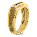 14k Polished and Satin Five Stone Men's Ring Mounting, Mounting Only - Sophia Jewelers