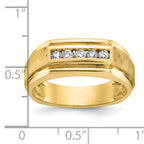 14k Polished and Satin Five Stone Men's Ring Mounting, Mounting Only - Sophia Jewelers