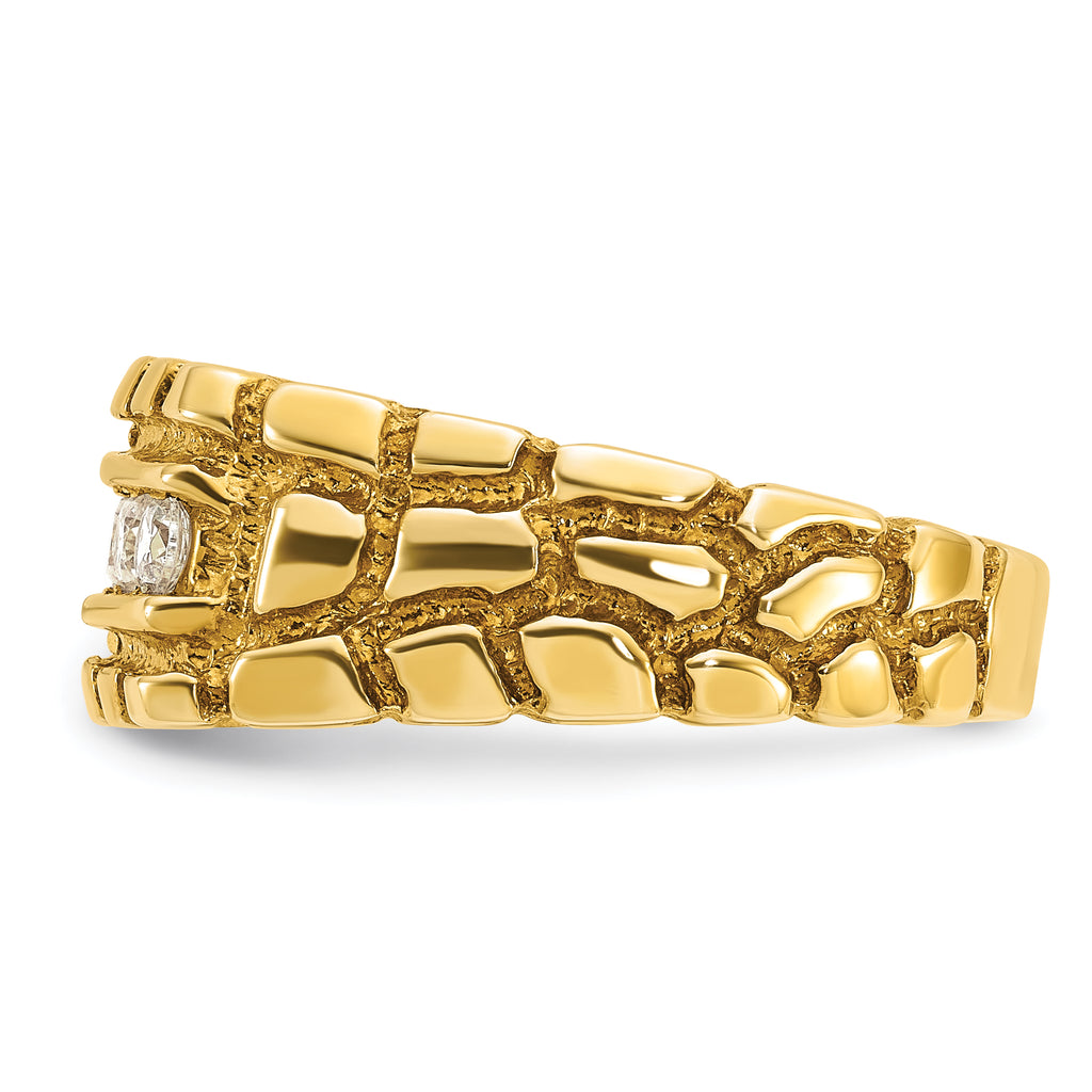 14k Mens Diamond Nugget Ring Mounting, Mounting Only - Sophia Jewelers