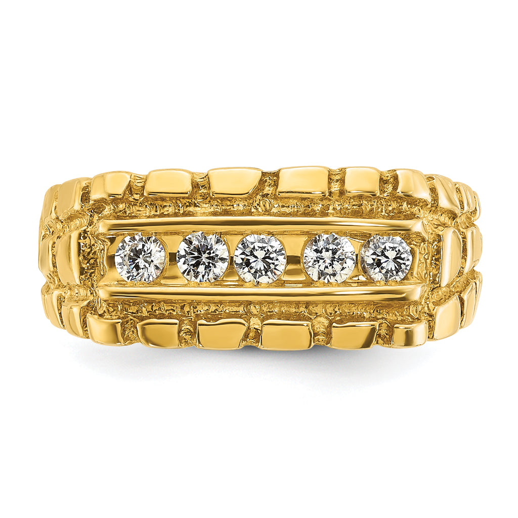 14k Mens 1/3 carat Diamond Nugget Complete Ring - Sophia Jewelers