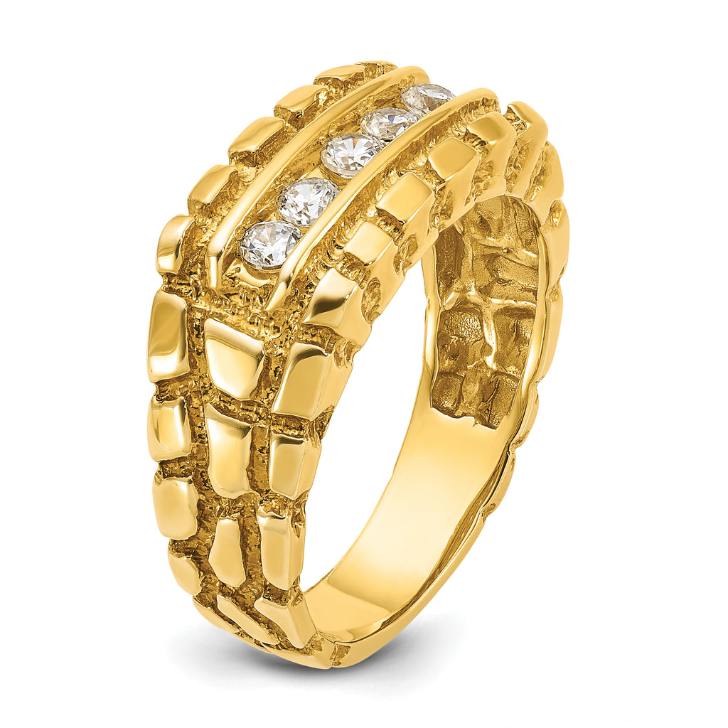 14k Mens Diamond Nugget Ring Mounting, Mounting Only - Sophia Jewelers