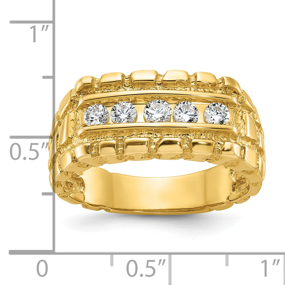 14k Mens Diamond Nugget Ring Mounting, Mounting Only - Sophia Jewelers