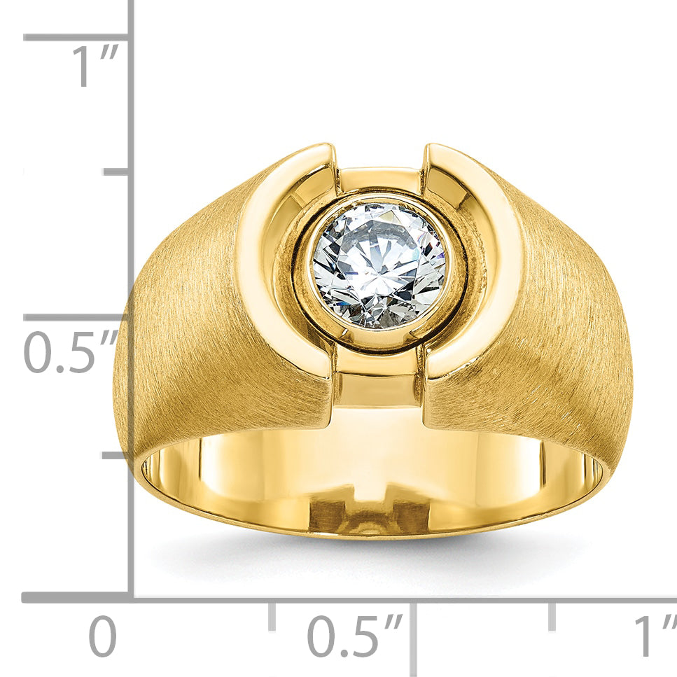 14k Men's Polished and Satin Diamond Ring Mounting (No Stones Included)